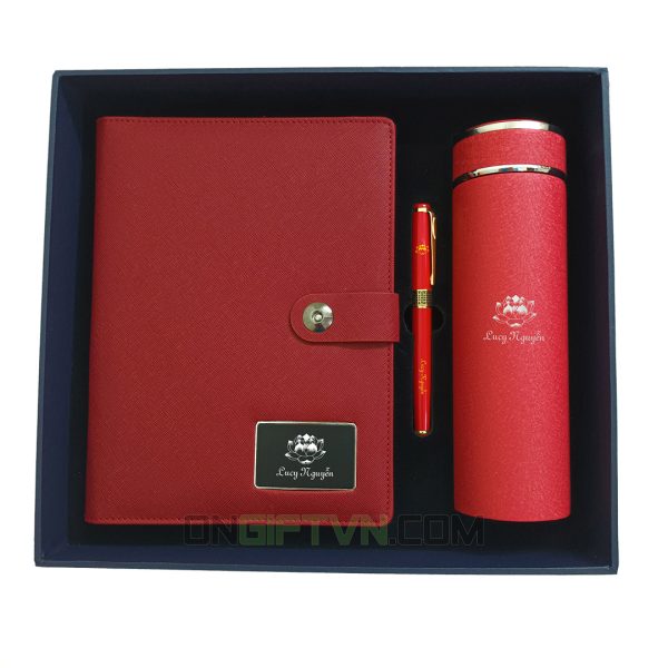 set sổ bút bình đỏ không usb