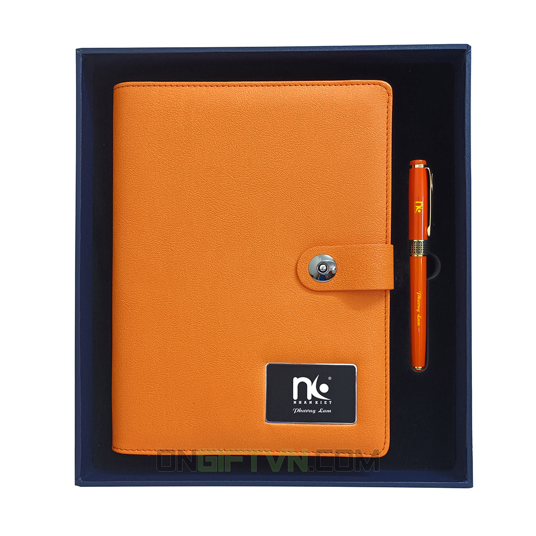 set sổ bút cam không usb