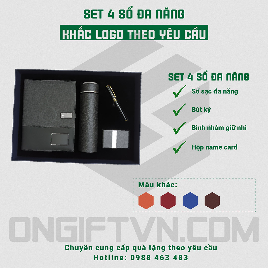 set 4 sổ đa năng bình nhám