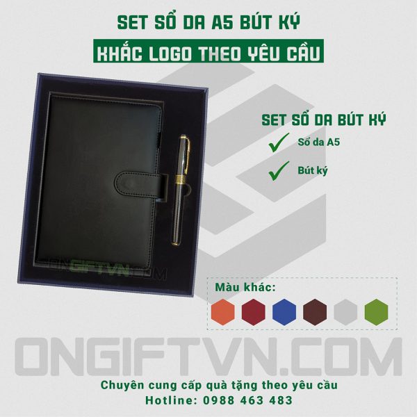 Set 2 sổ da A5 bút ký